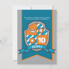 Caballeros escudo medieval niños invitaciones de 1