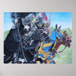 caballeros medievales montando a caballo arte hist
