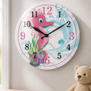 Caballito de Mar Bebé Reloj de Pared para Habita