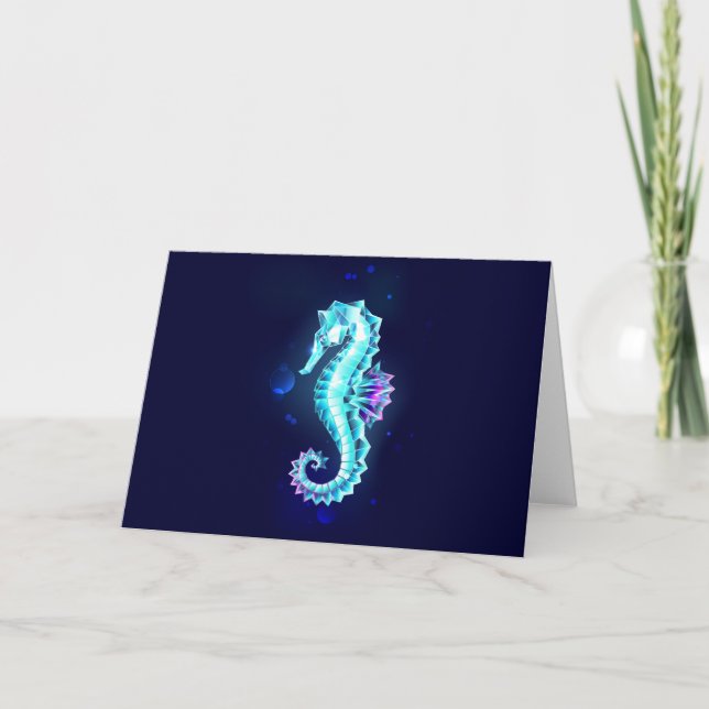 caballito de mar de hielo de cristal sobre fondo a (Anverso)