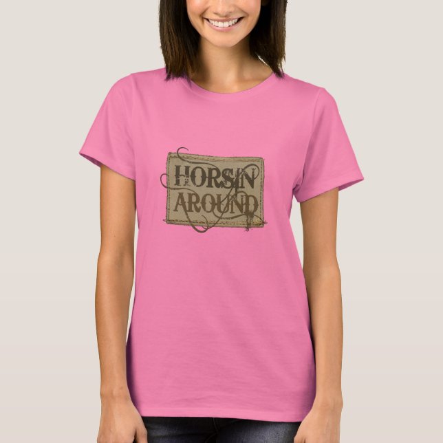 Caballo alrededor de camiseta occidental (Anverso)