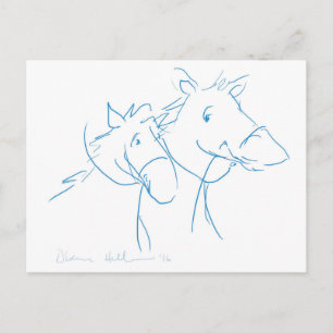 Caballo alrededor de la postal