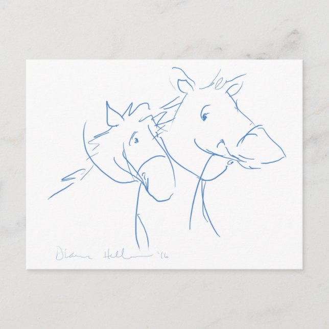 Caballo alrededor de la postal (Anverso)