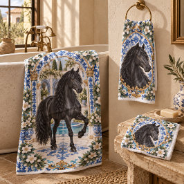 Caballo Andaluz Negro Azulejo Español