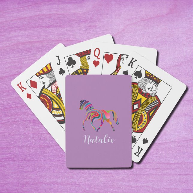 Caballo arco iris no2 - tu nombre jugando cartas (Subido por el creador)
