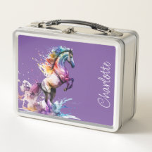Caballo Arcoíris Rosa y Púrpura Personalizado