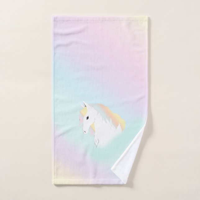 Caballo arcoiris Unicornio (Toalla de mano)