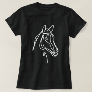 Caballo artístico dibujando camiseta negra para m