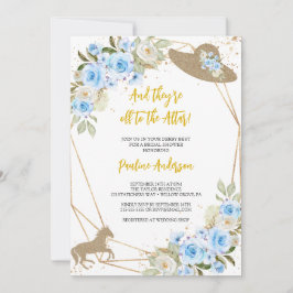 Caballo azul y gorra Invitación a la ducha de novi