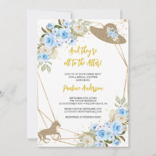 Caballo azul y gorra Invitación a la ducha de novi