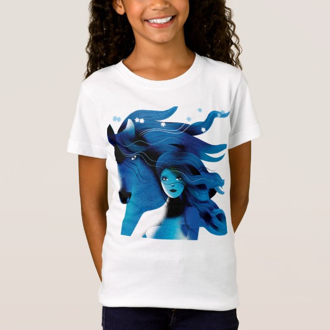 Caballo azul y una camiseta de los chicas del (Anverso)