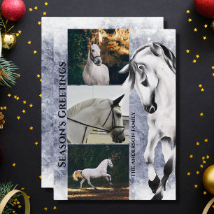 Caballo Blanco 3 FOTO Tarjeta de Navidad
