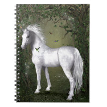 Caballo blanco en el cuaderno de Woods