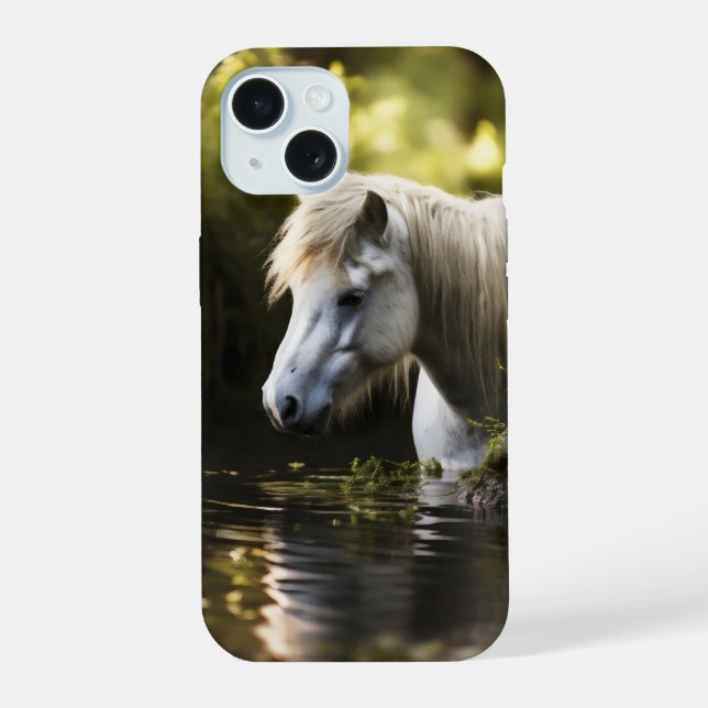 Caballo Blanco en Estanque (Reverso )