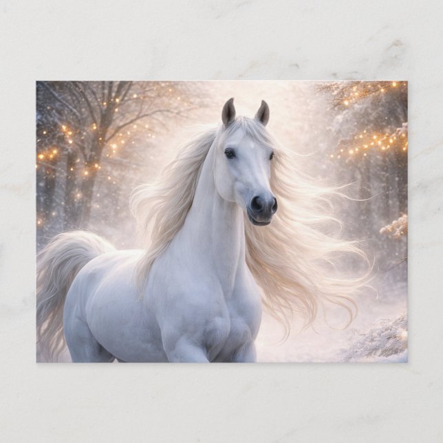 Caballo Blanco Nieve Feliz Navidad (Anverso)