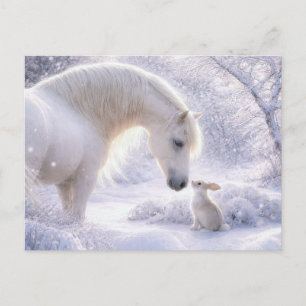 Caballo Blanco y Navidad de Nieve de Conejo