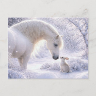 Caballo Blanco y Navidad de Nieve de Conejo