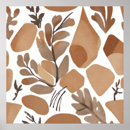 Caballo Boho Leaf Estilo de arte botánico Simple M