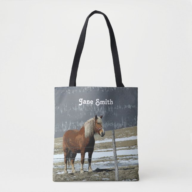 Caballo Borrador Belga En La Bolsa De Paddock Tote (Anverso)
