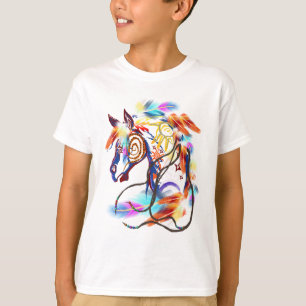 Caballo brillante en camiseta