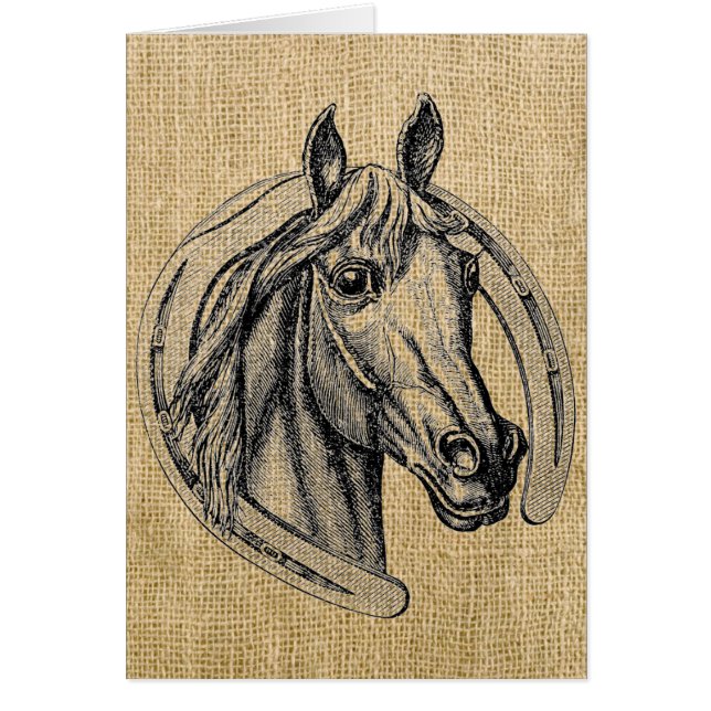 Caballo Cameo en Burlap (Frente)