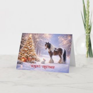 Caballo Clydesdale de Navidad Saludos de Temporada