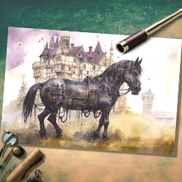 Caballo con Castillo Steampunk 1 Papel de Desnudo