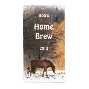 Caballo con etiqueta de cerveza de invierno