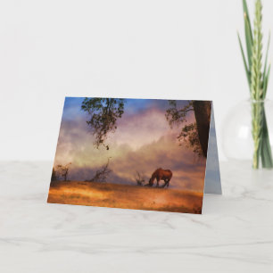Caballo con tarjeta de simpatía del equino eólico