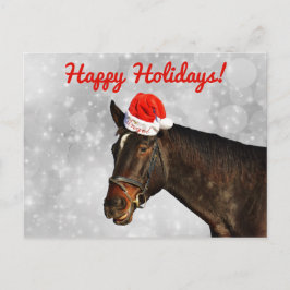 Caballo con una postal Gorra de Navidades