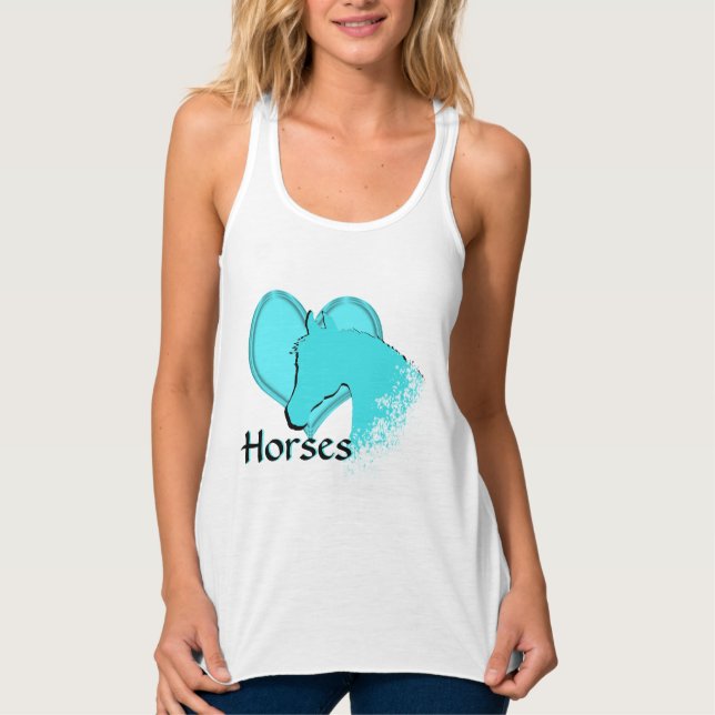 Caballo Corazón III (aqua) Tank Top (Anverso)