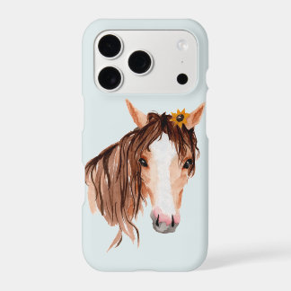 Caballo de acuarela con girasol