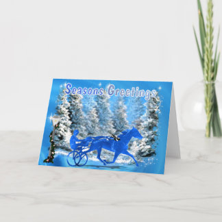 Caballo de arnés de navidad azul