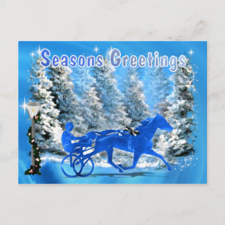 Caballo de arnés de navidad azul