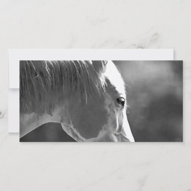 Caballo de arte pop blanco y negro (Anverso)