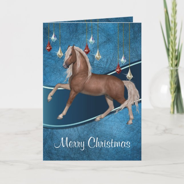 Caballo de azul con cinta de cerezo tarjeta de Nav (Anverso)