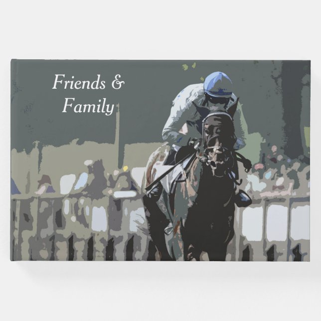 Caballo De Carrera Con Jockey En Libro De Invitado (Anverso)