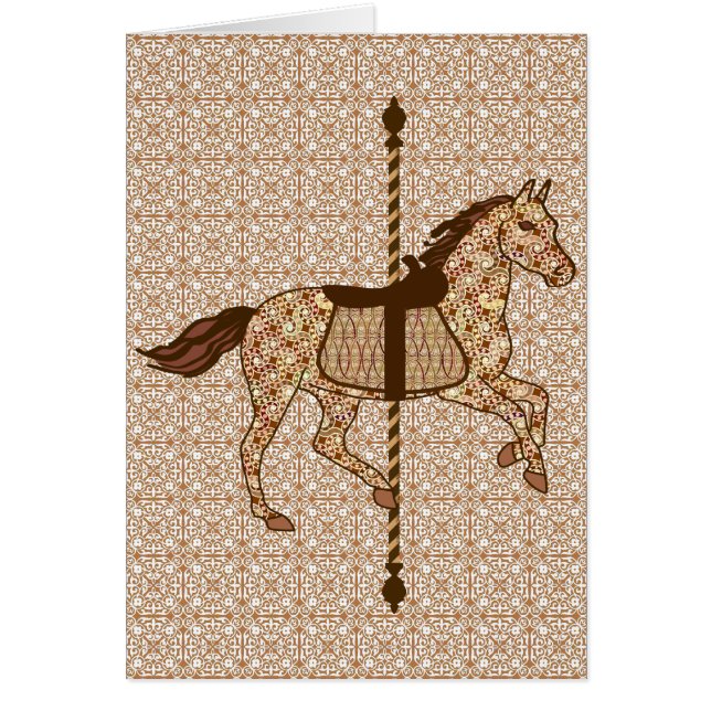 Caballo de carrusel - Marrón chocolate y Tan (Frente)