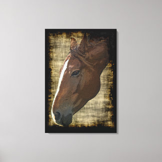 Caballo de castaño Arte ilustrativo estilo Grunge