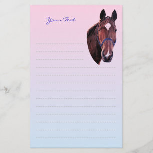 Caballo de castaño con papel de autor de arte de e