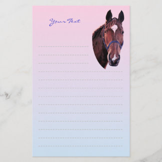 Caballo de castaño con papel de autor de arte de e