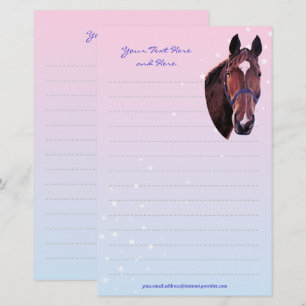 Caballo de castaño con papel escrito de estrella 