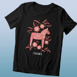 Caballo de dala sueco personalizado<br><div class="desc">Un diseño tradicional sueco de Caballo de Dala en rojo y blanco. Reemplace o quite el nombre al personalizar. Arte original de Nic Squirrell.</div>