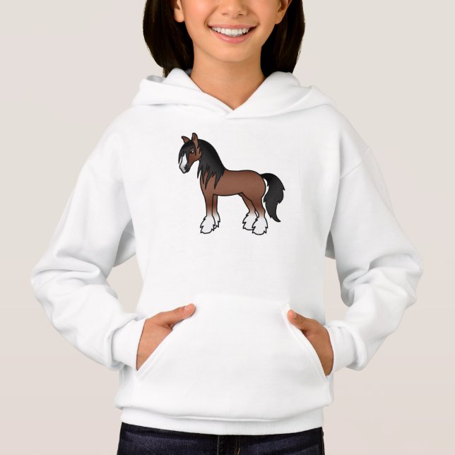 Caballo de Dibujos Animados Brown Gypsy Vanner Cly (Anverso)
