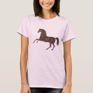 Caballo de época ilustrado con camiseta rosa