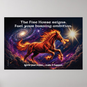 Caballo de Fuego "Ambición Ardiente" Póster de par