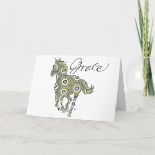 Caballo de Gracia Geométrica con Tarjeta plegada d