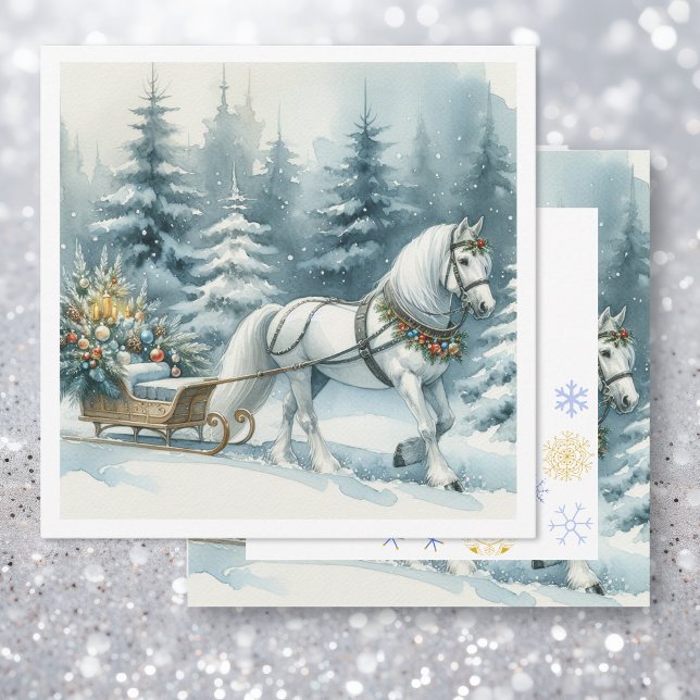 Caballo de invierno bonito y Sleigh Navidad (Subido por el creador)