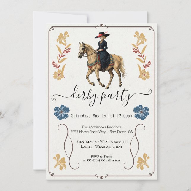 Caballo de Invitación al Derby de Kentucky de Ecue (Anverso)