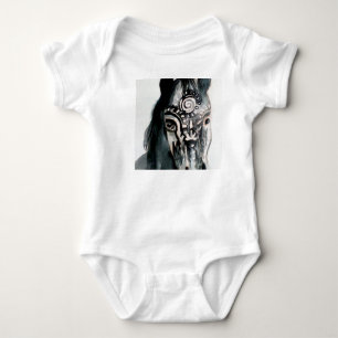 Caballo de Jersey Bodysuit, Blanco